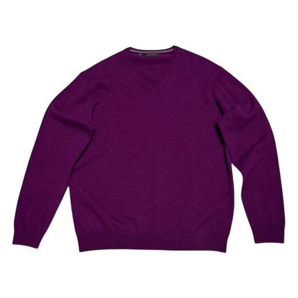 CASHMERE Saks Fifth Ave Luxury Designer Italy Business Casual Sweater Mens 2XL - Picture 2 of 5